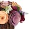 9.5" Wine Red & Purple Wooden Floral Artificial Spring Bouquet